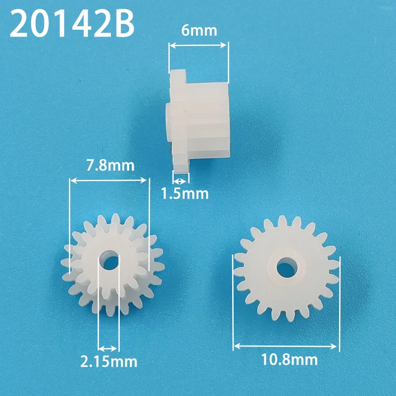 20142B 0.5M Gear 11mm Diameter POM Plastic 20 Teeth + 14 Teeth Double Layer Gears 2.05mm Hole Toy Parts 20+14T 10PCS/lot