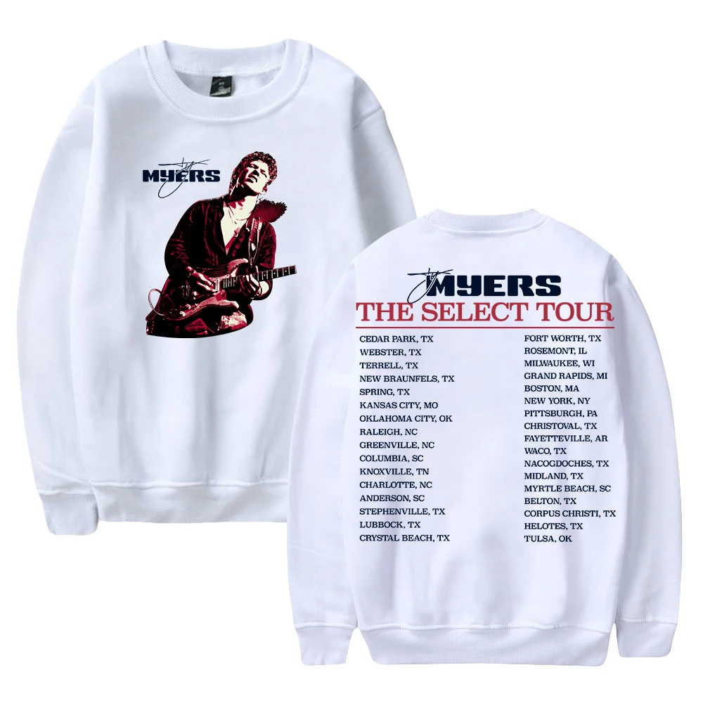 Ty Myers Merch 2025 The Select Tour Crewneck Unisex Long Sleeve Streetwear Women Men Sweatshirts Hip Hop Clothes