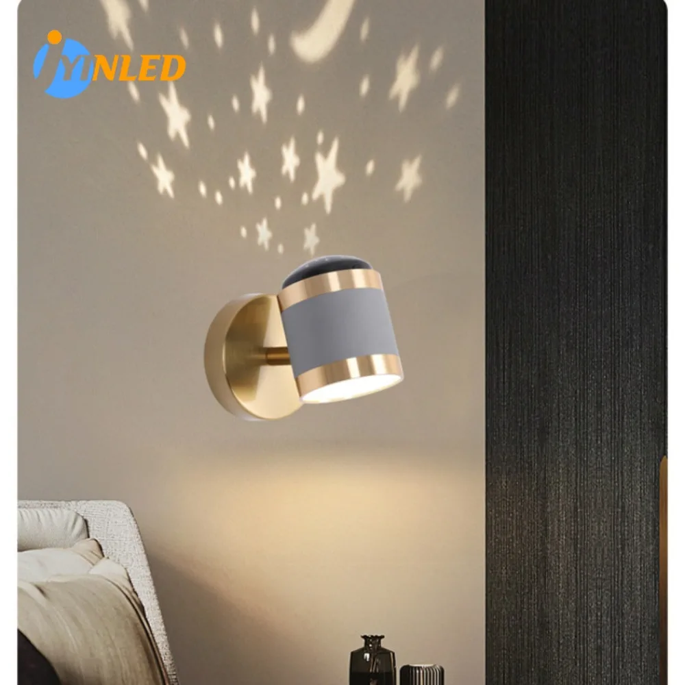 

Creative Wall Lamp Starry Night Light Wiring Free Bedroom Living Room Study Bedside Light Reading Decorative Wall Sconce