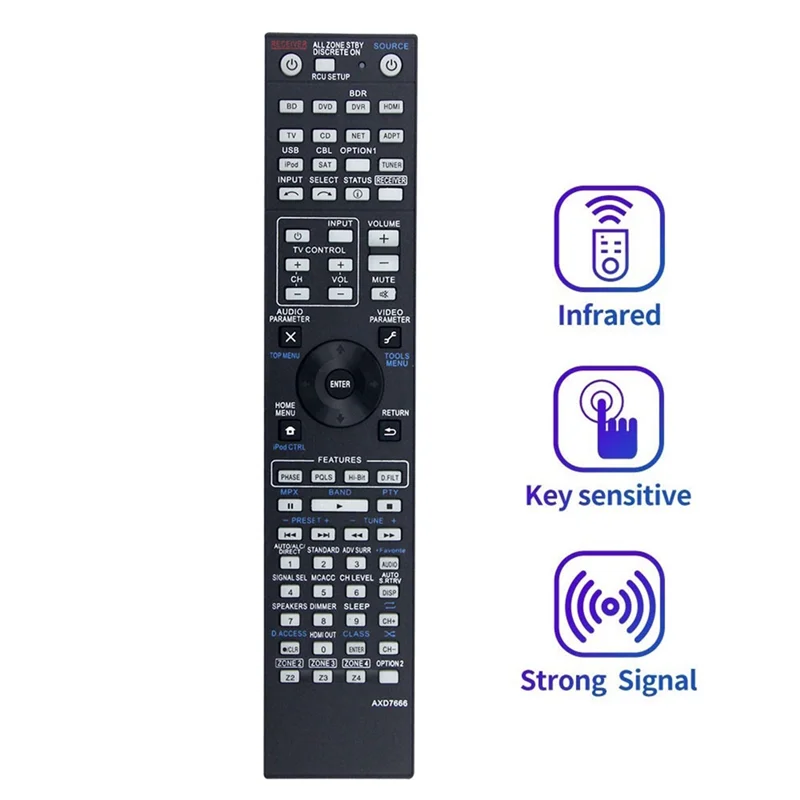 جهاز التحكم عن بعد SQPP-AXD7666، مناسب تمامًا لجهاز استقبال AV Pioneer SC-61 SC-63 SC-1227 SC-1227-K