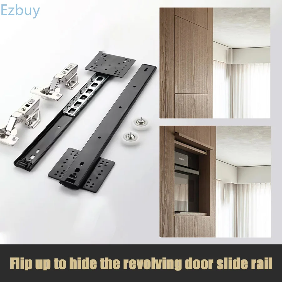 Cabinet door plug-in slide Swing Door Track Pocket Cabinet Sliding Hidden  Furniture Concealed Pocket Door Slide