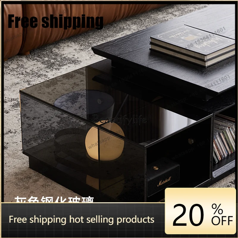HJ EVITAHome Italian Light Luxury Coffee Table Living Room Retractable Combination Glass Small Coffee Table