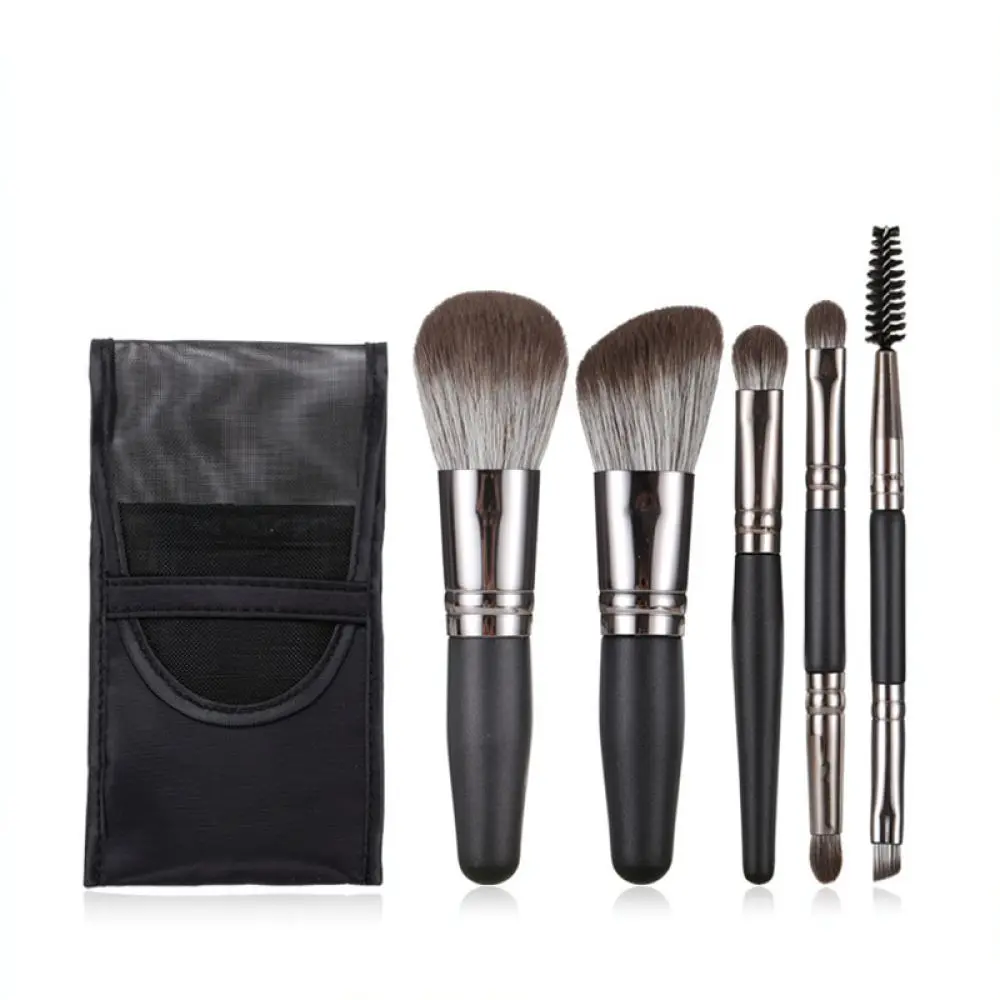 Travel Size Makeup Brush Set Soft Natural Wool Bristles Cosmetic Applicator For Eye Shadow Powder Foundation Beauty