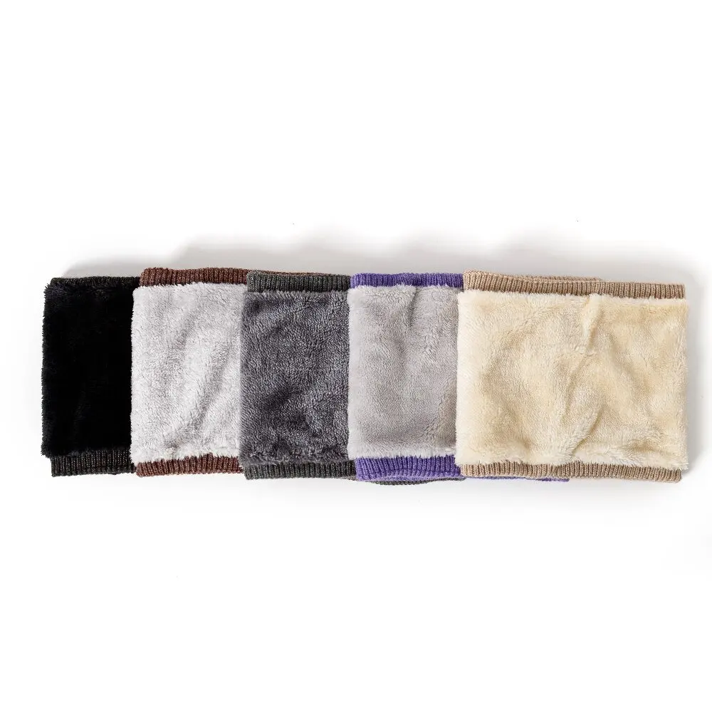 Unisex Winter Neck Scarf Knitted Thickened Wool Fluff Warm Neckerchief Protective Cervical Spine Loop Outdoor villus Ring Scarf