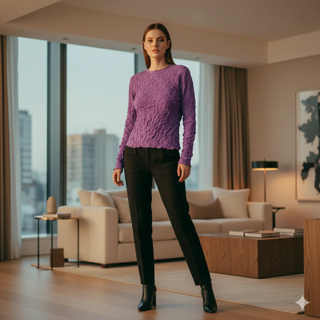 

Miyake Fold New Spring and Summer Women's Wear 2026 Handmade Chaotic Fold Fashion Casual Long Sleeve Versatile T-shirt for Women