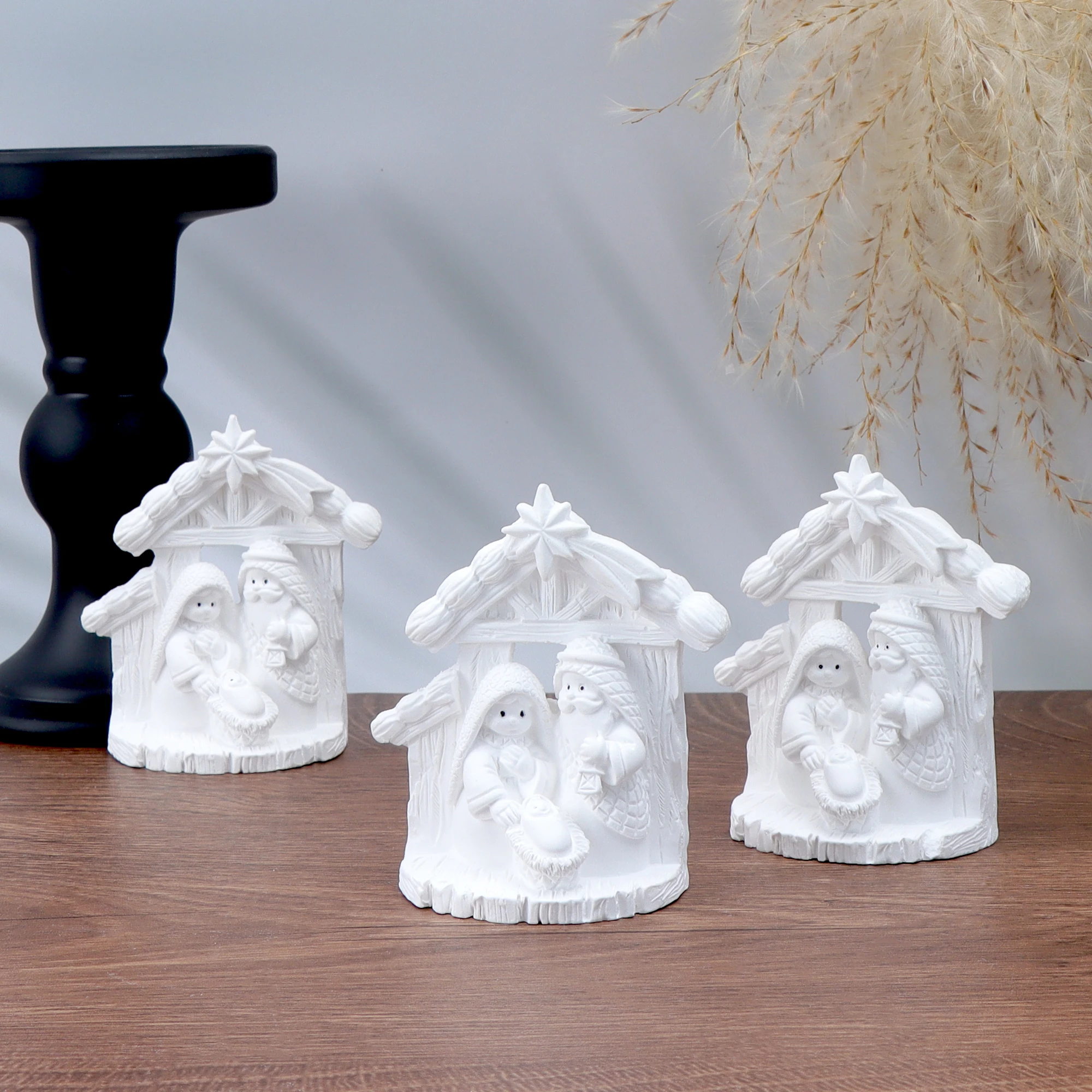 3D Nativity Scene Silicone Mold Christmas Manger Candle Mold Baby Jesus Holy Family DIY Soap Resin Mold Holiday Decor Gift view 2