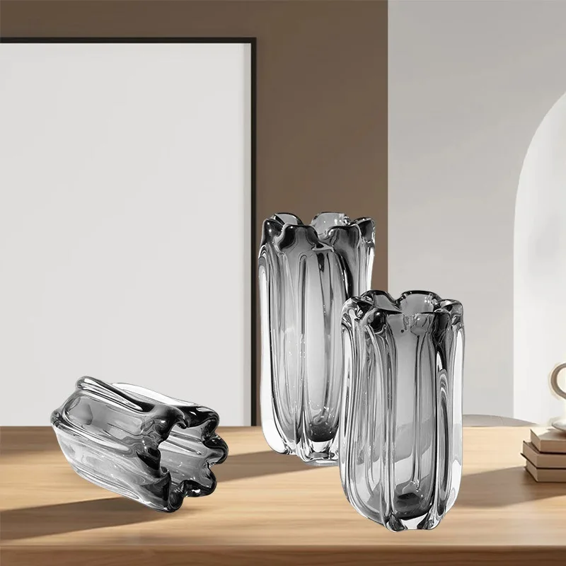 Creative Flower Bud Shaped Glass Vase, Transparent Hydroponic Flower Pot