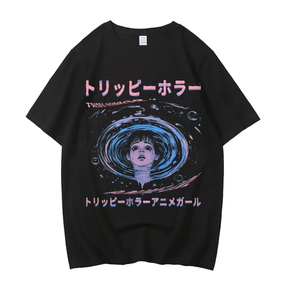 2026 Junji Ito T Shirt Men Punk Hip Hop Tees High Quality Cotton Casual T-shirt Anime Graphic Tees Unisex Streetwear Male