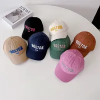 Letter Embroidery Kids Baseball Hat Korean Baby Sunshade Peaked Cap Solid Color Children Duck Tongue Cap Boy Girl Outdoor Visors