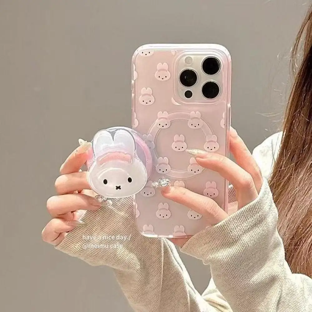 Miffy Rabbit Cute Phone Case Cute Rabbit Anime Magnetic Phone Case Suitable for Iphone16 15 14 13Promax Series Phone Cases