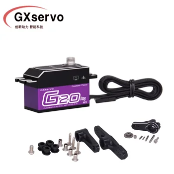 GXservo 20KG Large Torque CNC Aluminum Shell Metal Gear Coreless Watercar 1:10 Short Body for RC Car Robot Airplane Boat