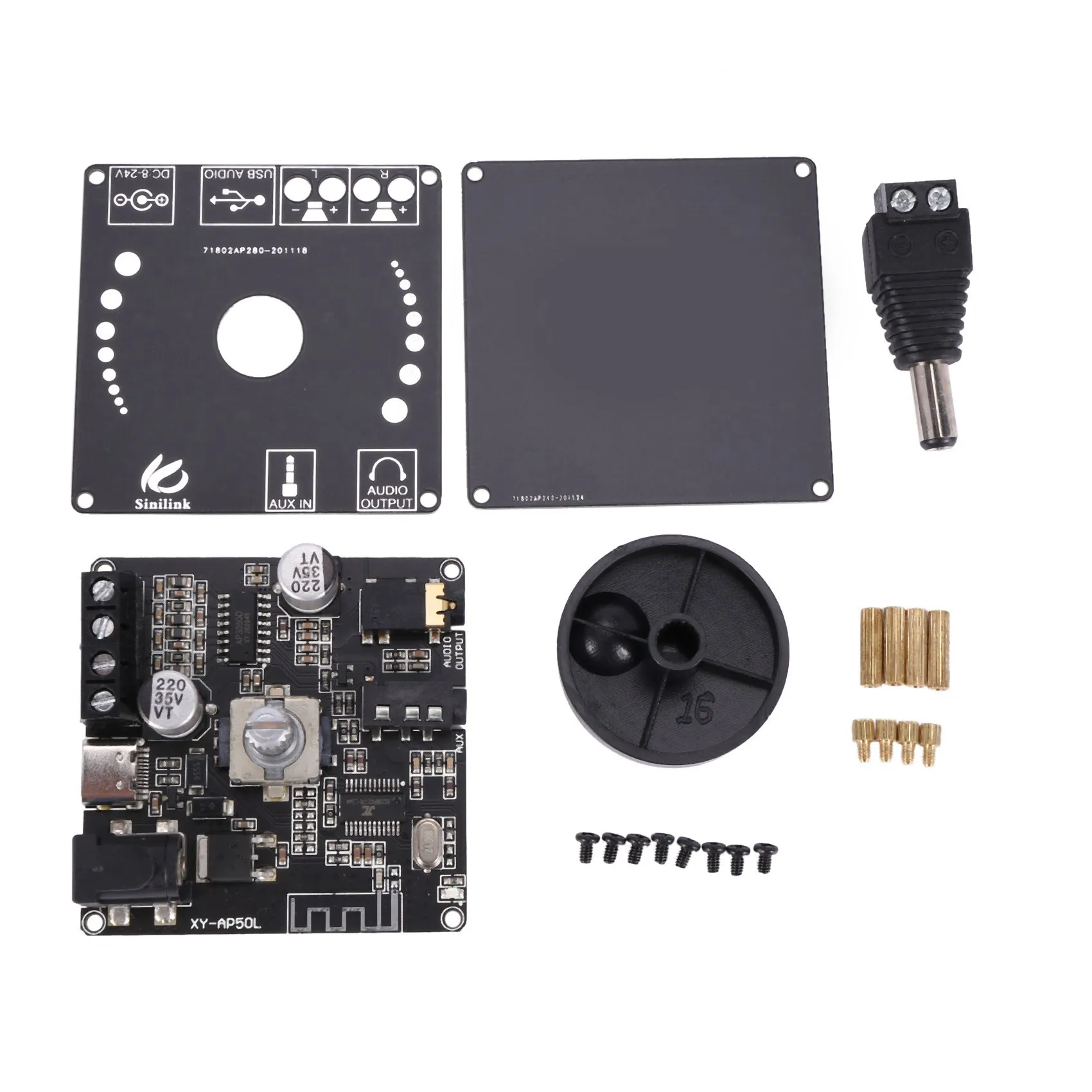 ABZW 2X XY-AP50L Mini Bluetooth 5.0 50W+50W Bezprzewodowy Wzmacniacz Audio Cyfrowy Stereo Amp 3.5MM AUX USB APP