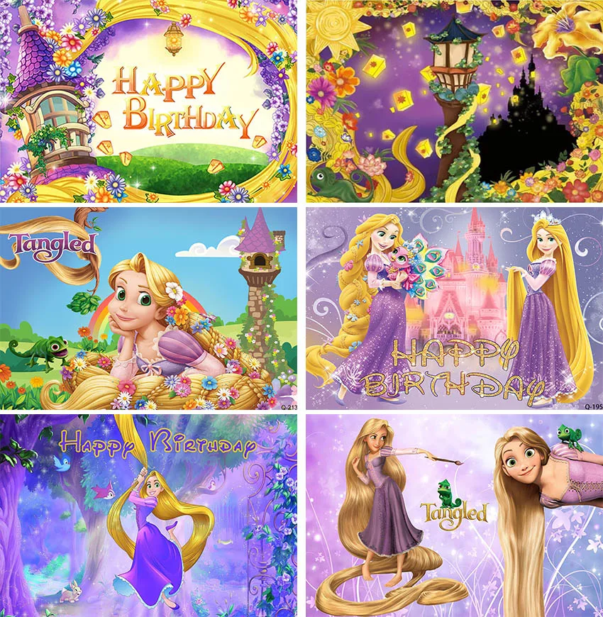 Sfondo principessa Rapunzel per decorazioni per feste di compleanno sfondo principessa aggrovigliato per decorazioni per torte per feste Baby Shower