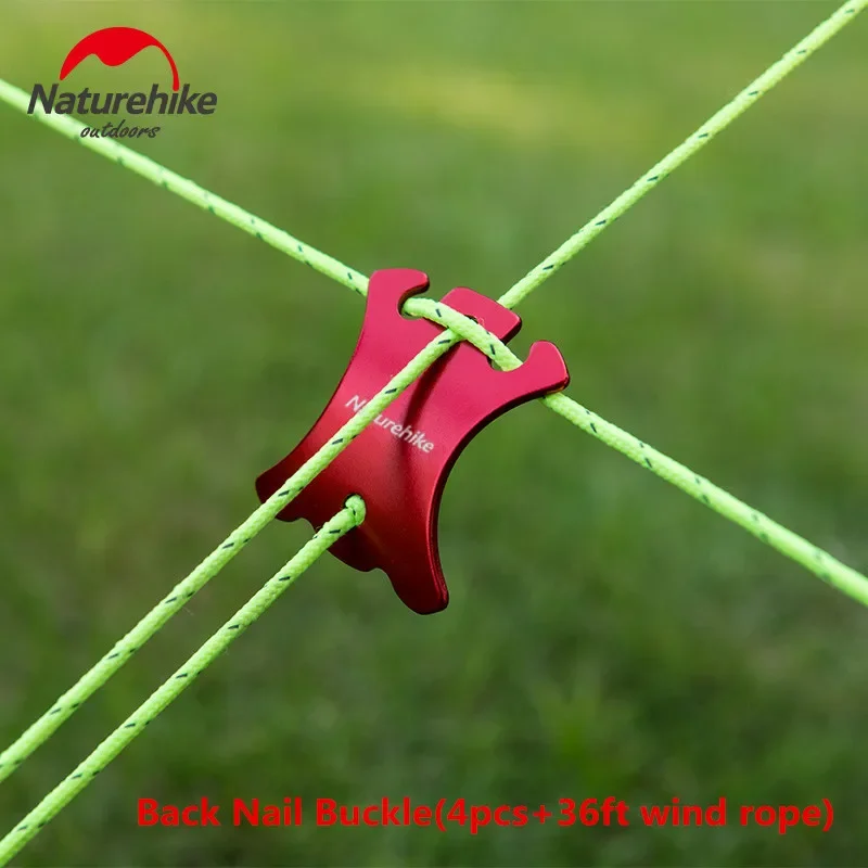 Naturehike-Multifunctional Hook Nail Binding Buckle,  Anti-Slip Adjustment Tent, Windproof Rope Buckle, Emergency Tube