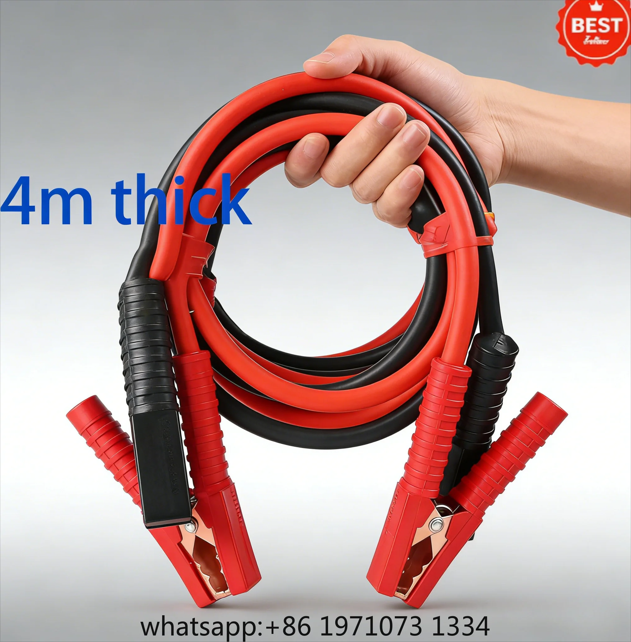 2000A 4M Heavy Duty Car Battery Jumper Cables Emergency Fast Start Booster Cables Anti-Corrosion Clamps