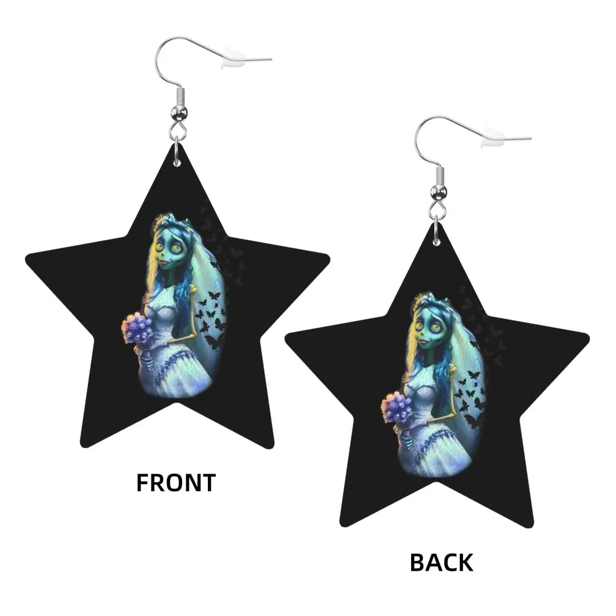 مخصص أنيمي فيلم C-Corpse العروس استرخى إسقاط أقراط الأقراط الجلدية للنساء موضة الحزن قصة حب للحزب