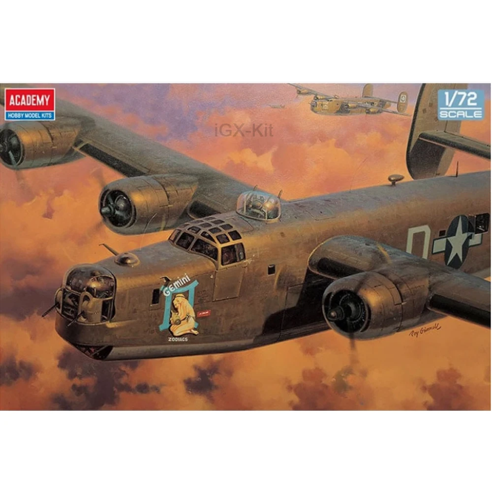 Academy 12584 1/72 Skala US Liberator B24H B-24H Bomber Plane Hobby Craft Toy Plastic Model Assembly Building Kit