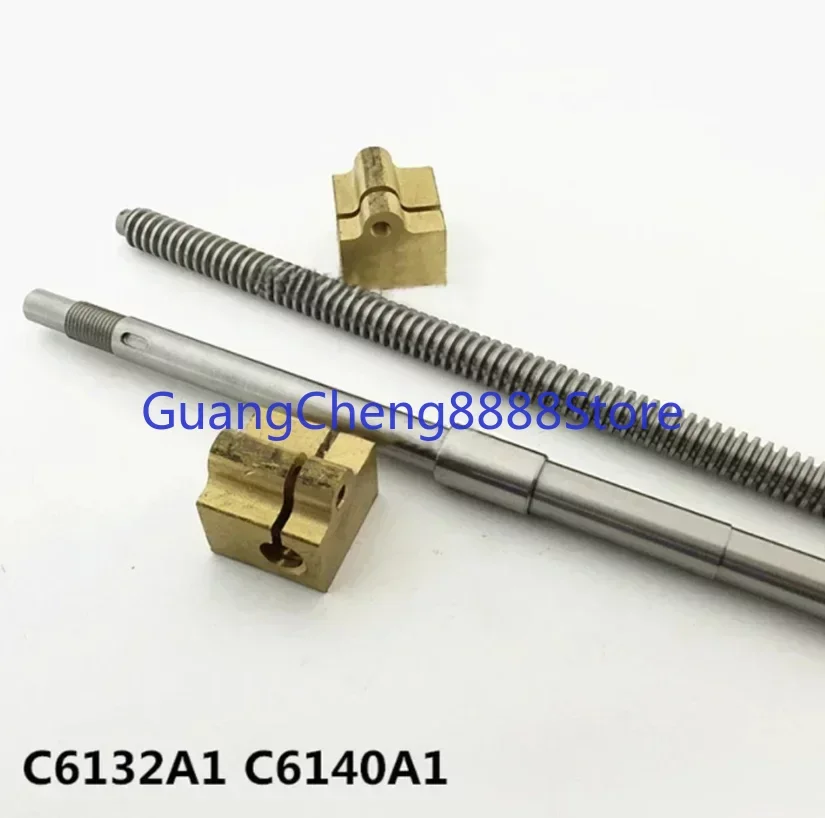 C6132/C6140A1 Lathe Accessories Screw Middle Carriage Screw Nut Group 590/620MM Outer Diameter 16 Tooth Pitch 4 Left Hand