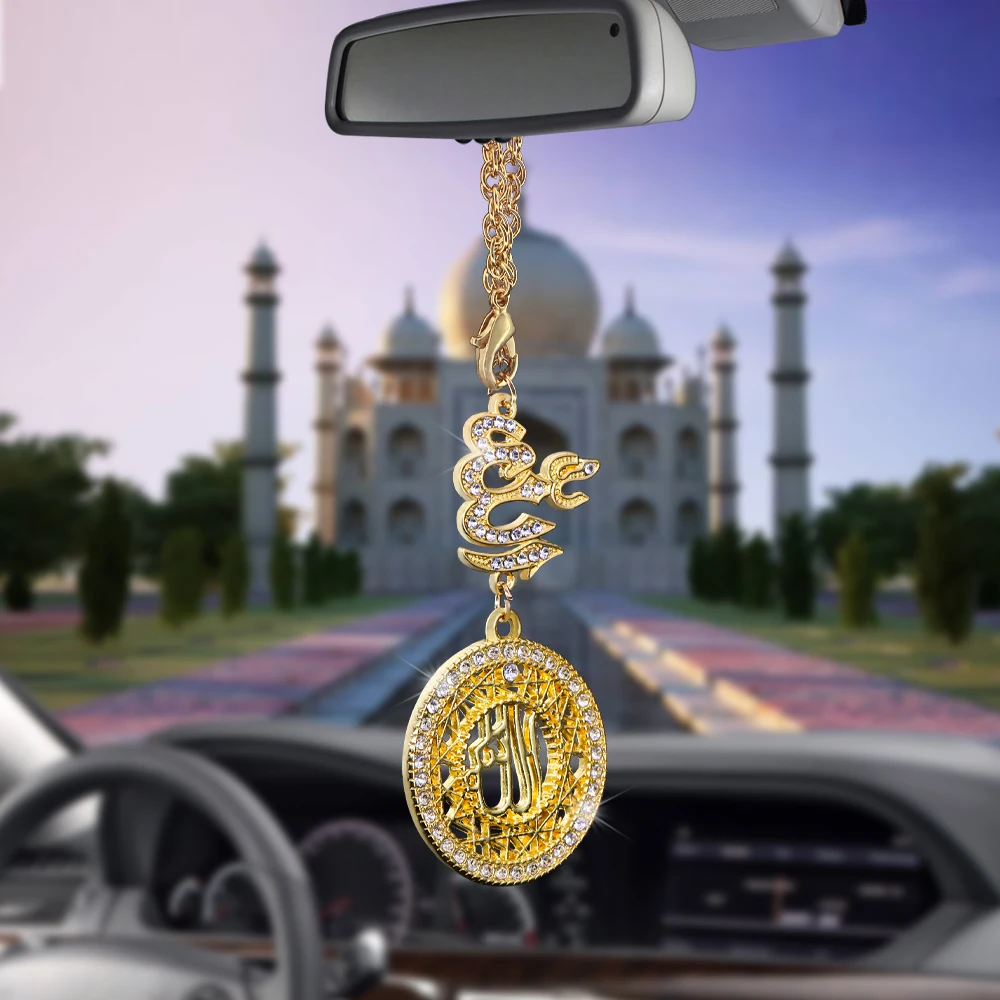 Car Pendant Creative Rearview Mirror Decoration islam muslim Allah Hanging Charm Ornaments Automobiles Interior Car Accessories