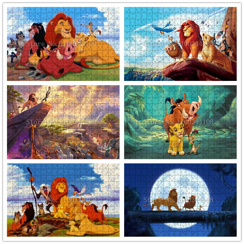 

Пазлы Disney «Король Лев» для детей, игрушки для раннего образования, мультяшные фильмы, головоломки, интеллектуальные строительные блоки, игрушка