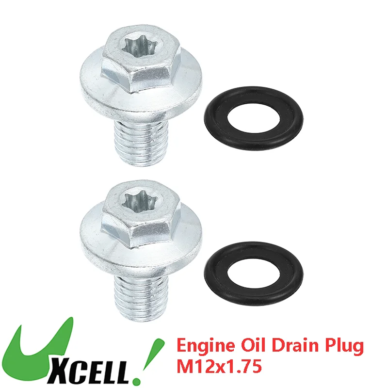 UXCELL 2 Pcs M12x1.75 Engine Oil Drain Plug Oil Drain Sump Screw Nut Bolt 55577568 for Chevrolet Silverado 1500 1999-2021