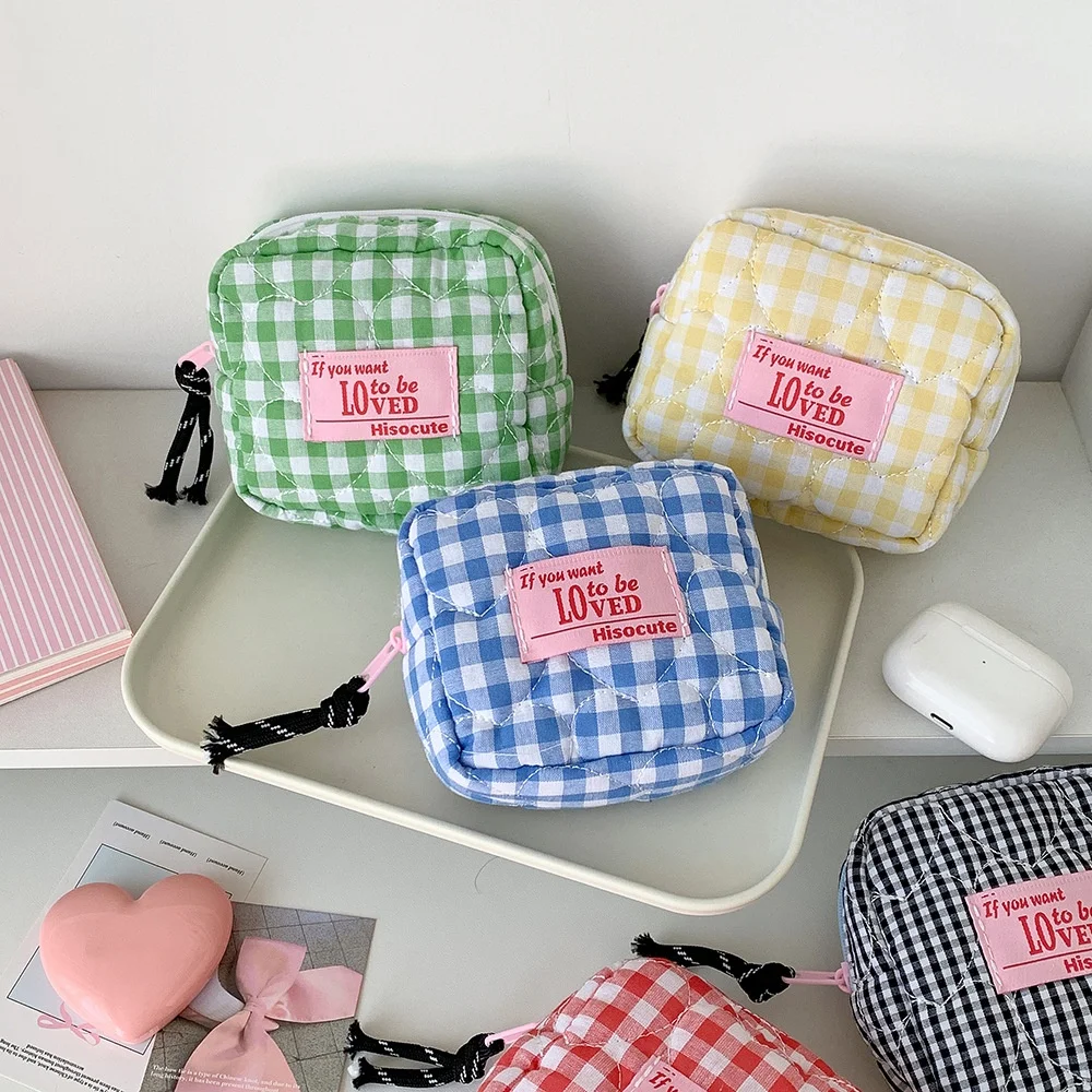 حقيبة شبكية لوف للنظافة، جيب محمول للعملات المعدنية، حقيبة مكياج صغيرة لأحمر الشفاه، حقيبة تخزين مفاتيح ومتنوعة، حقيبة شهرية للفتيات #5