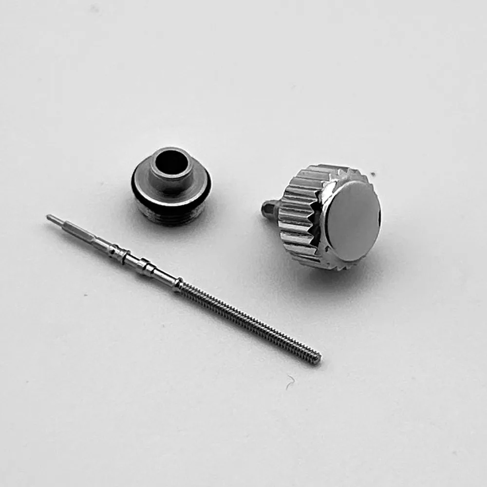 Screw-in GMT Dive Case Silver Crown Replace Watch Crown Engraved Signed 'S' Fits NH34 NH 35 NH36 Movement Crown