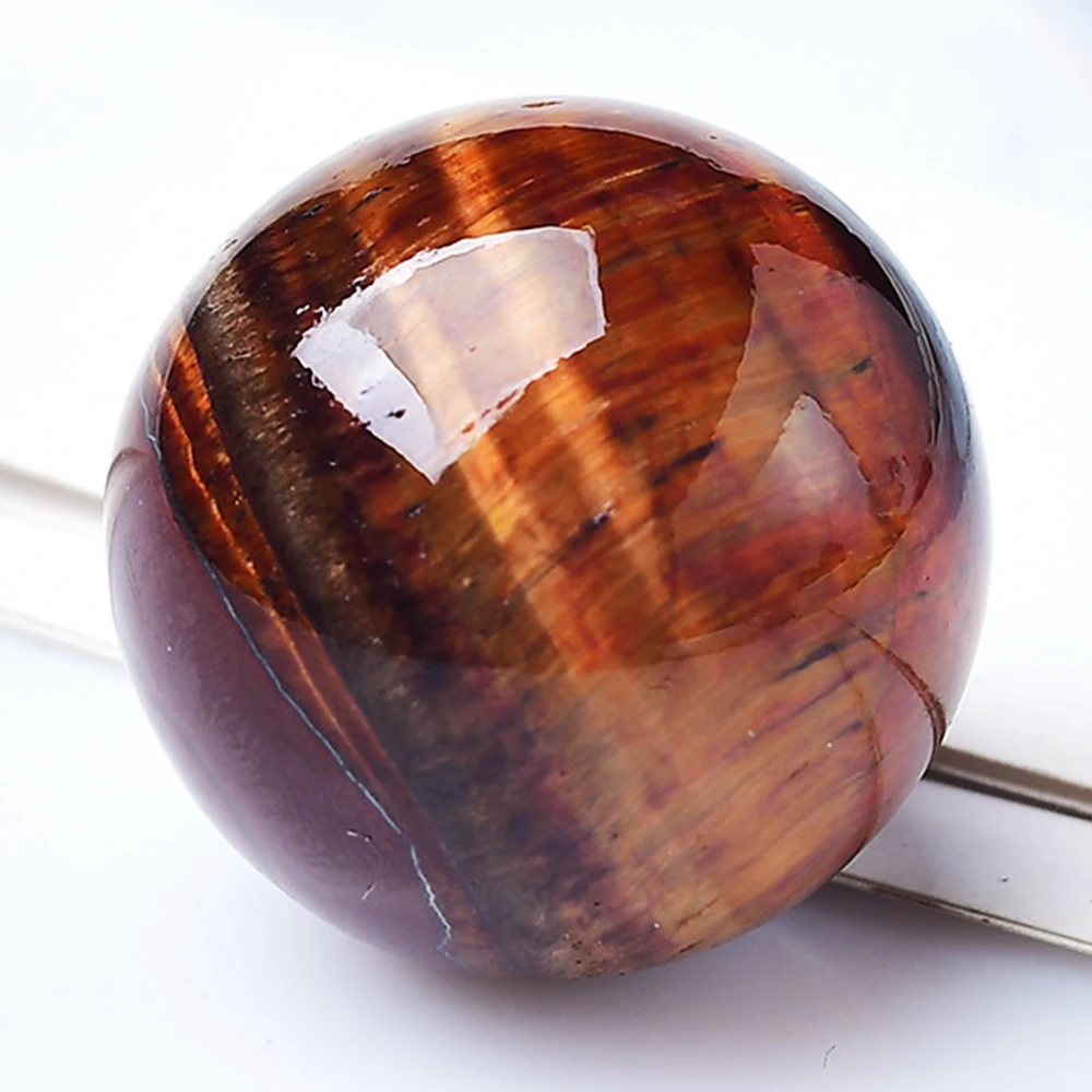 Natural Crystal Ball Red Tiger Eye Stone Polished Round Ball Reiki Healing Divination Home Decoration Beautiful Crafts Gifts