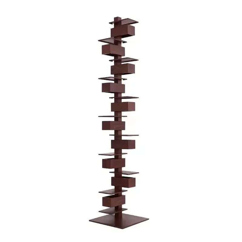 French Falling Water Floor Lamp Retro Wood Grain Vertical Designer Living Room Wood Carving Decorative Light