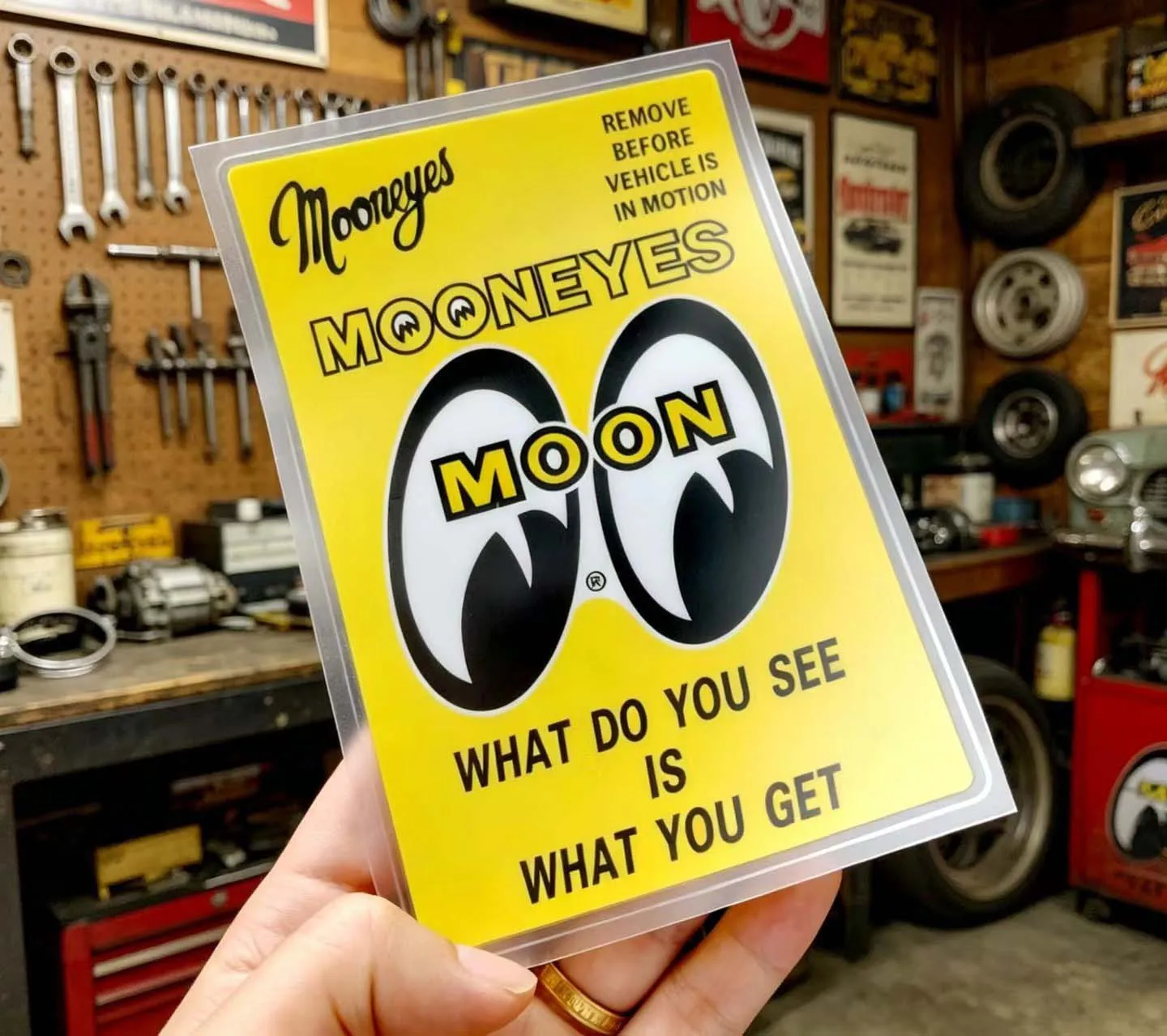 20PCS Mooneyes Static cling decal Electrostatic stickers Wall Car Windscreen Motorcycle Decorative sticker Wholesale
