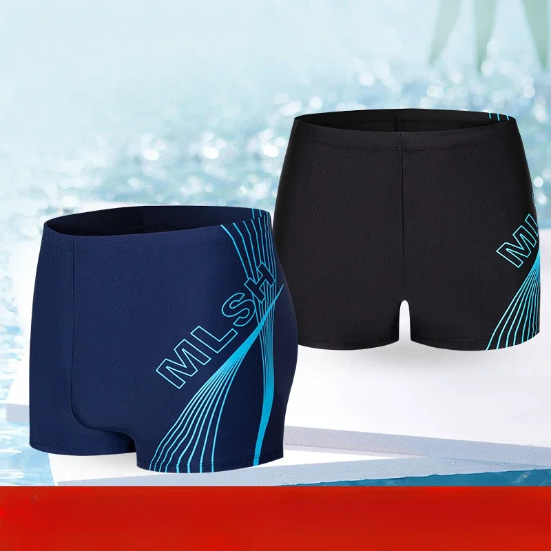Summer Mens Swim Shorts Beachwear High Elastic Anti-Wear Boxers Seaside Swimming Trunks Letter Printed Quick-Drying Shorts