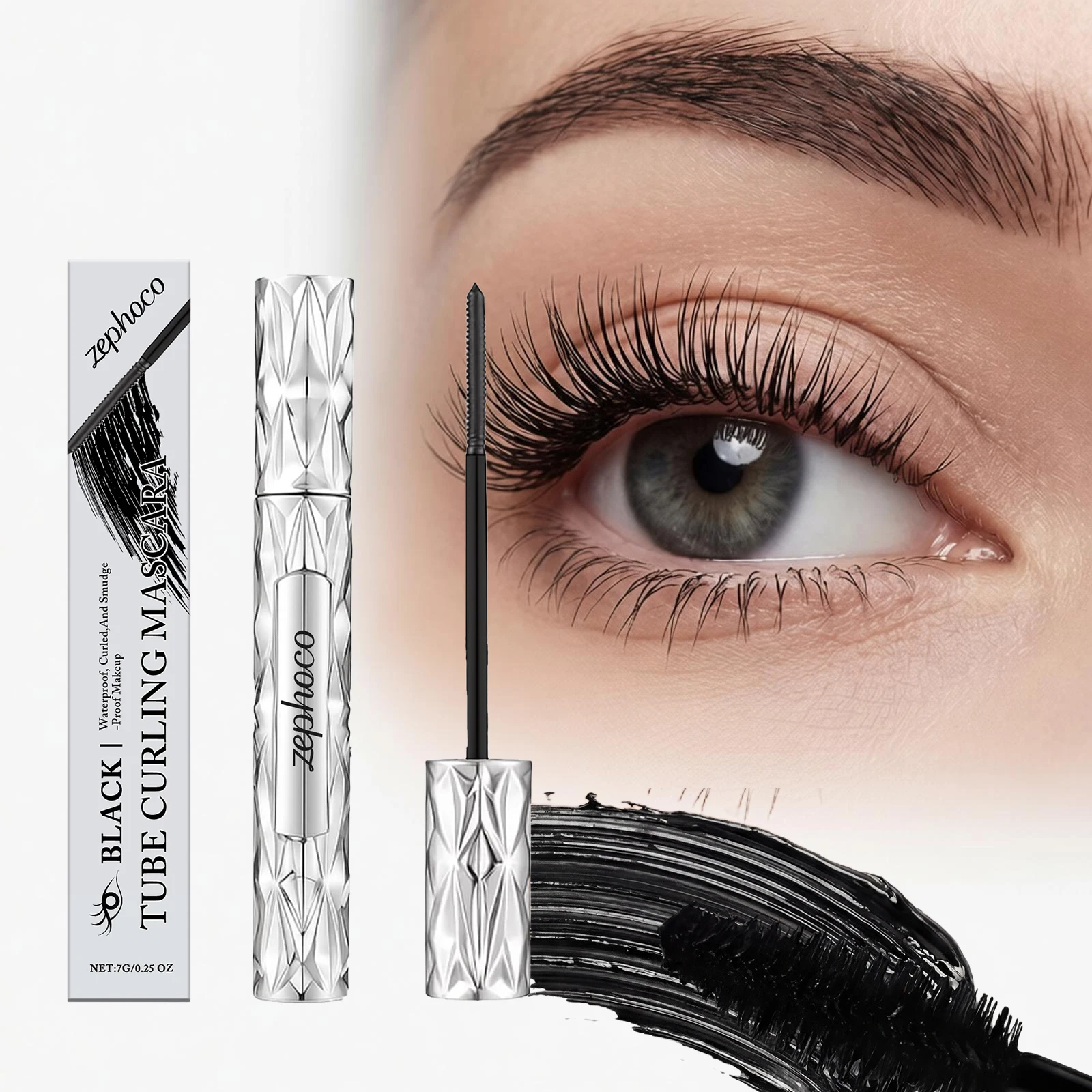 Curling Black Mascara Lash Natural Lengthening Setting Volumizing Thickening Non-smudging Eyelash Extension Daily Eye Makeup 7g