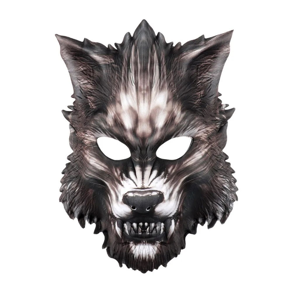 Halloween Mask EVA Half Face Animal Wolf Mask Carnival Party Makeup Ball Prop Mask