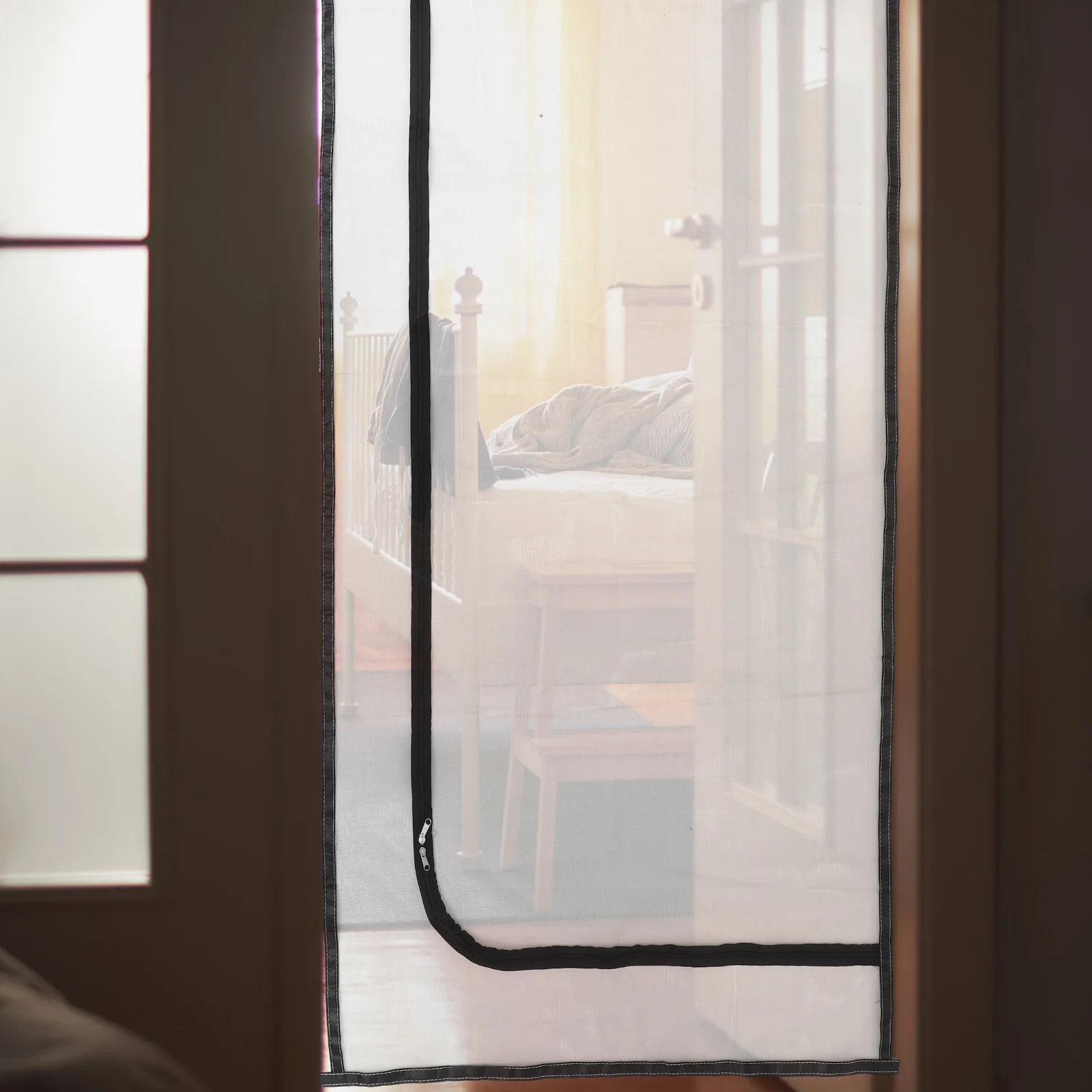 

Pet Zipper Screen Door Heavy Duty Proof Mesh Door Curtain for Cat Dog Safety At Home Easy to Install Zipper Screen Doors