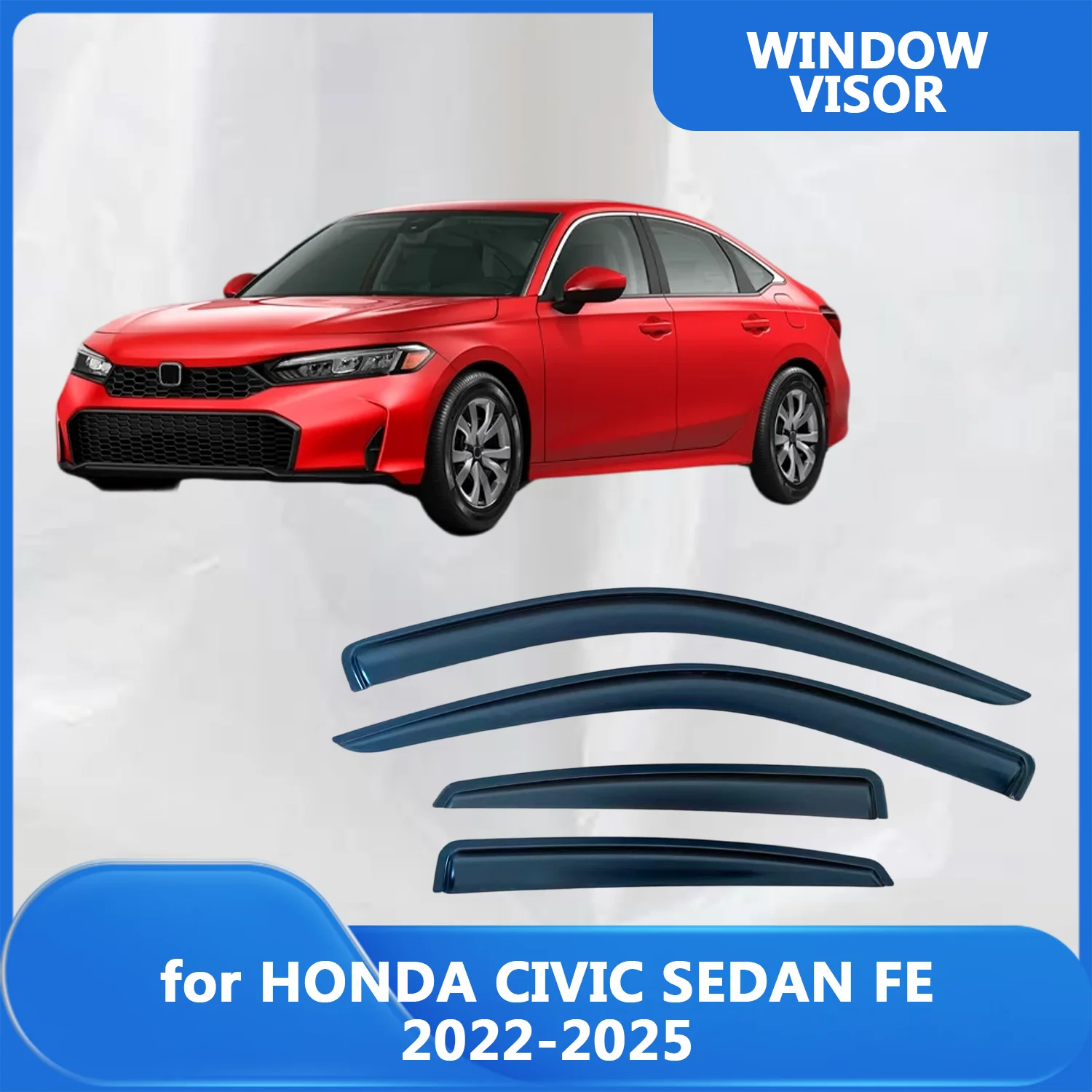 

Window Visor for HONDA CIVIC FE 2022 2023 2024 2025 Sedan Wind Deflectors Rain Guards Door Visor Vent Shades Exterior Parts