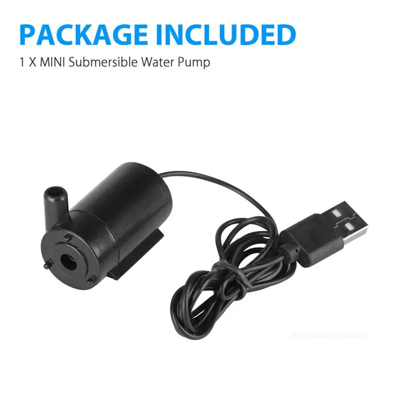 Mini Micro Submersible Water Pump DC 5V USB Low Noise Brushless Motor Pump120L/H