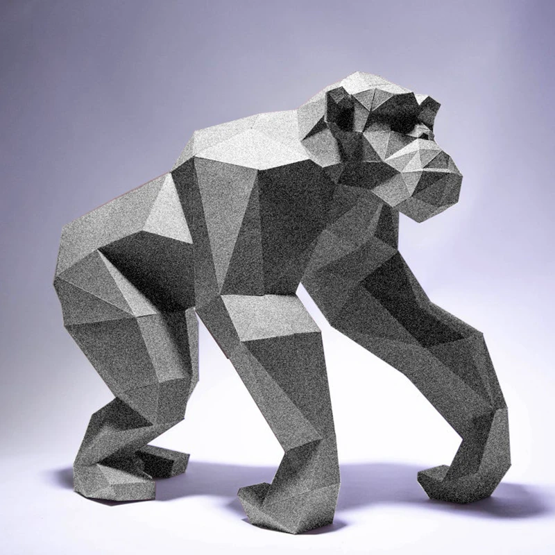 40cm Gorilla Paper Model Papercraft 3D Origami Home Decor Decoration Room Ornament Stereoscopic Model Kit DIY Puzzles Toys