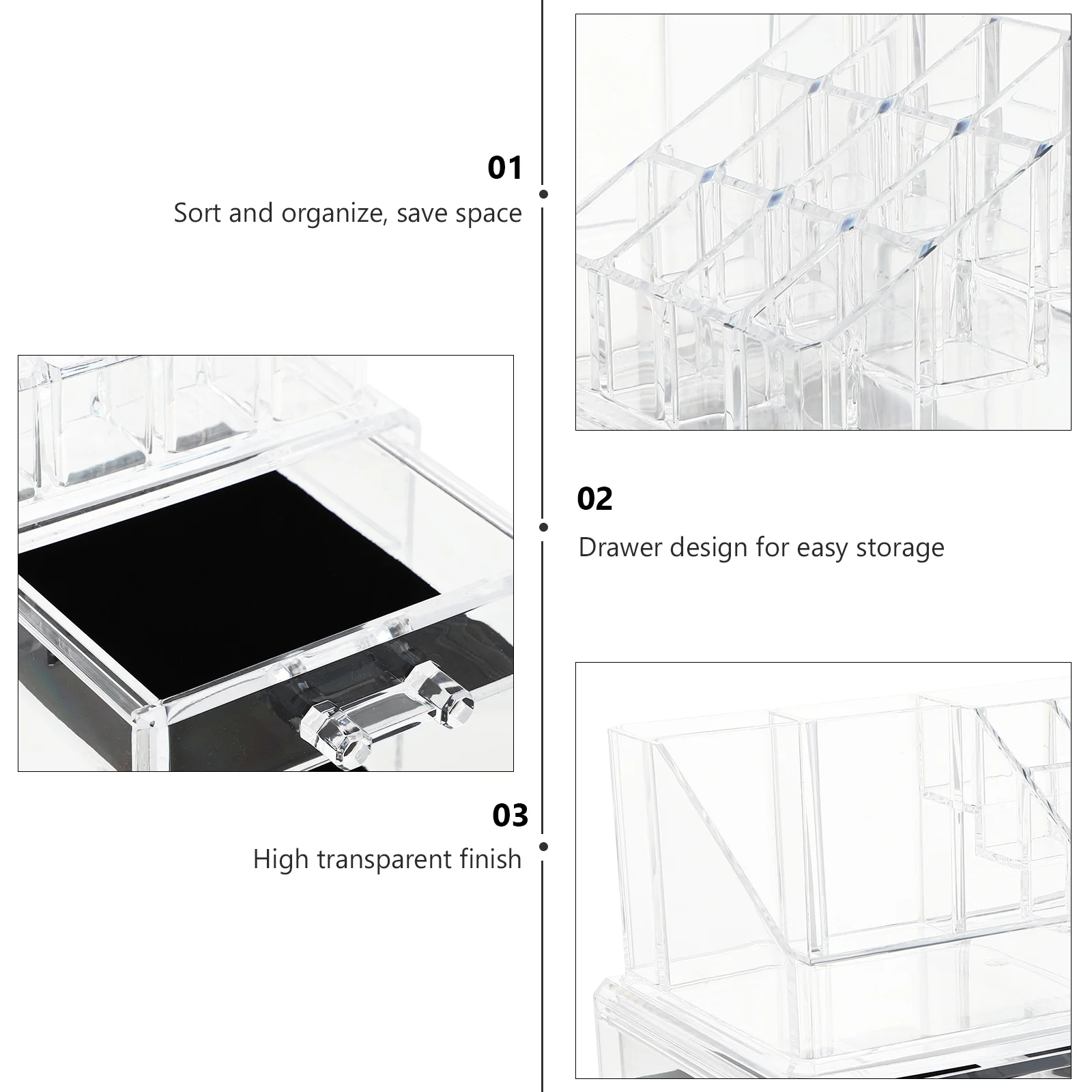 

1Pcs Drawer Type Storage Box Multi-Layer Durable Organizer for Makeup Lipstick Skincare Desktop Storage Case
