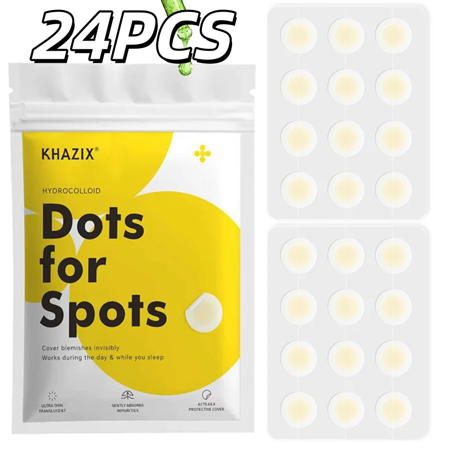24PCSHydrocolloid acne patches,hydrocolloid invisible patch, mild formula,,which will help with better acne removal