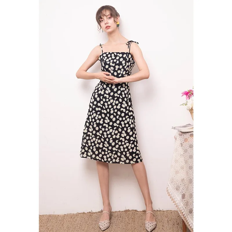 

Heydress новое летнее женское платье с цветочным принтом винтажное праздничное платье трапециевидной формы на бретельках без рукавов сексуальное пляжное женское платье