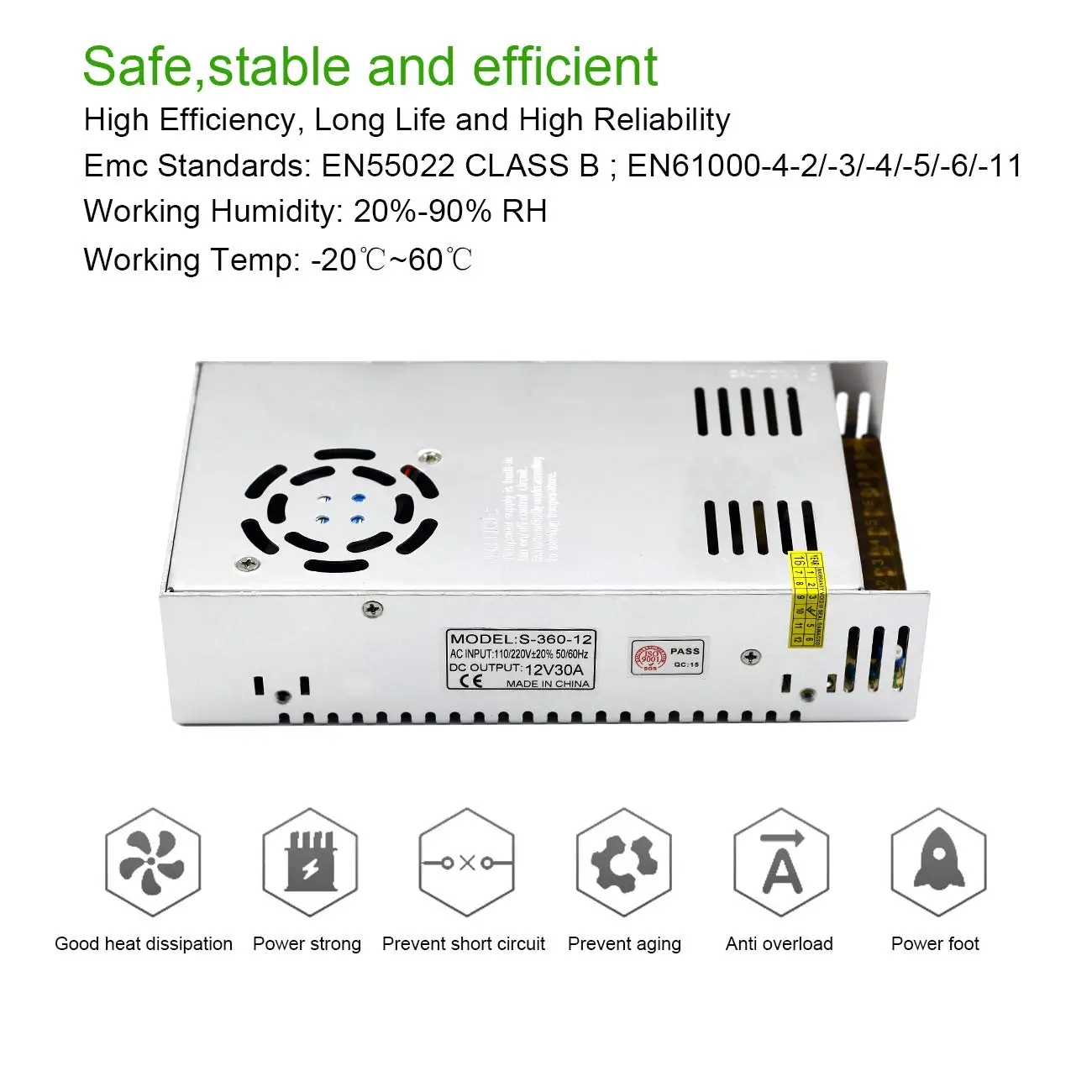 Светодиодный адаптер питания Трансформатор освещения AC 100V-240V To DC 5V 12V 24V Импульсный источник питания 1A 2A 3A 5A 10A 20A 30A Светодиодный драйвер