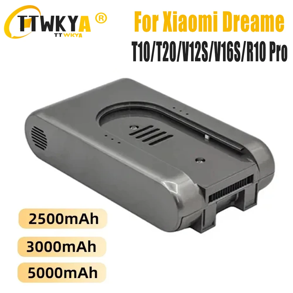 

5000mAh Replacement Battery for Xiaomi Dreame T10 T20 V12S V16S R10Pro Cordless Vacuum Cleaner Rechargeable Li-ion Battery