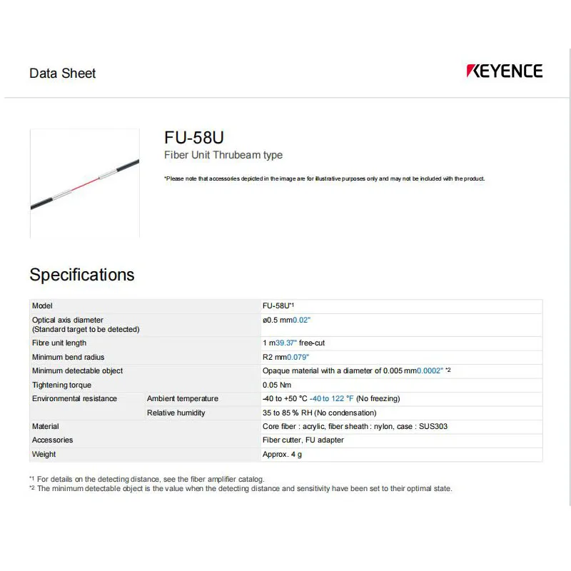 FU-58U KEYENCE Precise point-to-point fiber optic sensor,welcome to consult