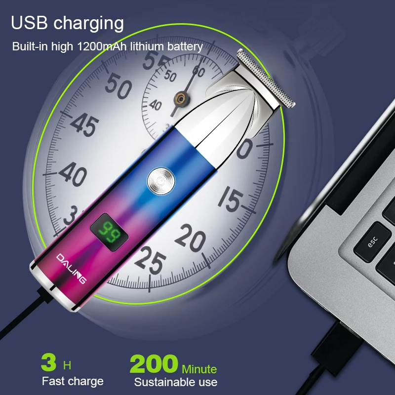 2022 Mới T9 Tông Đơ Cắt Lcd Cắt Tóc Chuyên Nghiệp Điện Không Dây Râu Cạo Râu T Lưỡi Tông Đơ Cắt Tóc-Tông Đơ Cắt Tóc Bấm Cắt Móng Tay