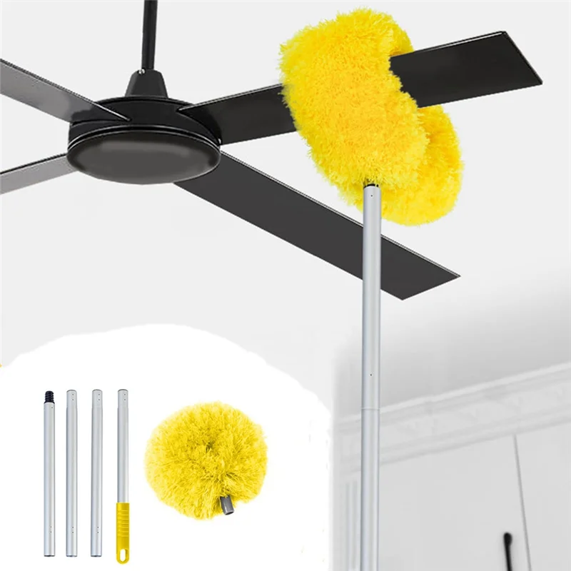 PZHI-Ceiling Fan Cleaner Duster Fan Duster Microfiber Ceiling Fan Duster With Extension Pole Duster For Furniture