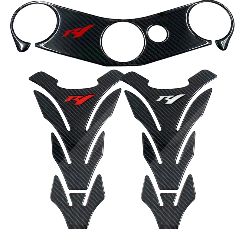 3D Motorcycle Fuel Tank Cap Sticker Pad Protector Upper Clamp Decal For Yamaha YZF-R1 R1 2002 2003 2004 2005 2006