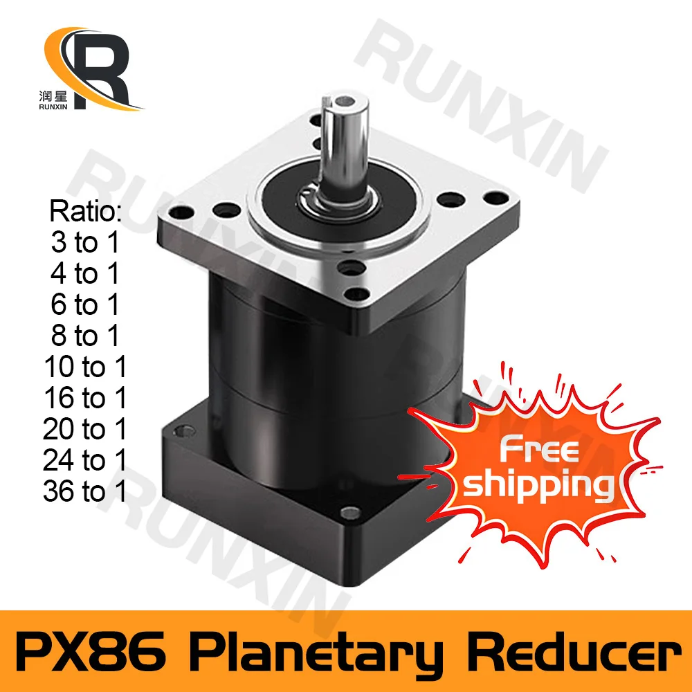 

RXTNC PX86 High Precision Gear Reducer Fit Nema 34 Gear Ratio 4/6/8/10/16/20/24/36 Input Shaft 14mm For Nema34 86 Stepper Motor