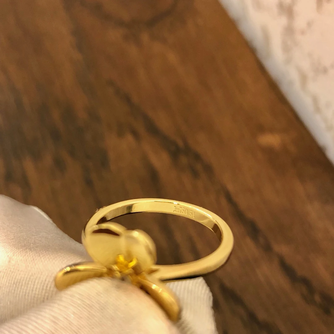 single flower ring is also a classic three color cannot be missed Four leaf clover Fashionable gifts high cost-effectiveness