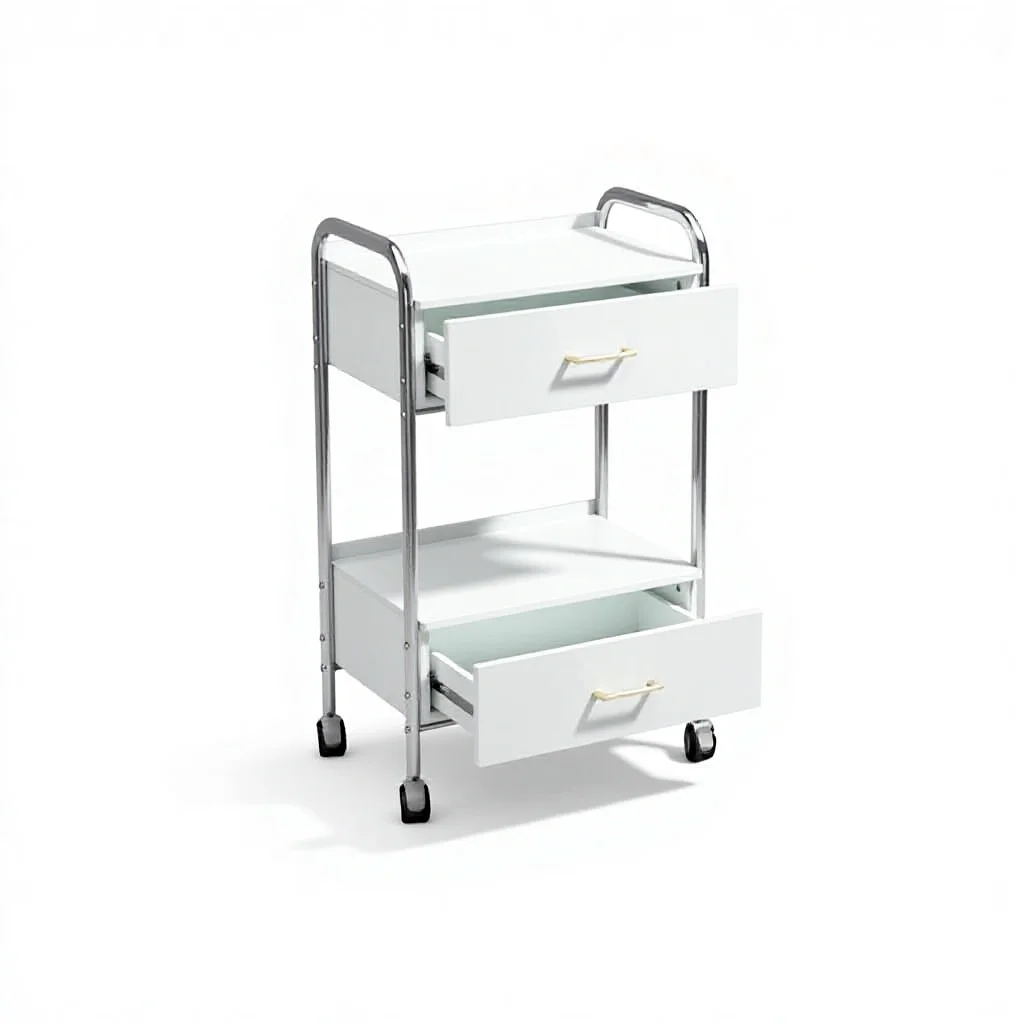 Salon Trolley,Luxury Golden Stainless Steel Foldable Modern Hairdressing Storage Cart Beauty Tool Trolley For Workshop & Bedroom