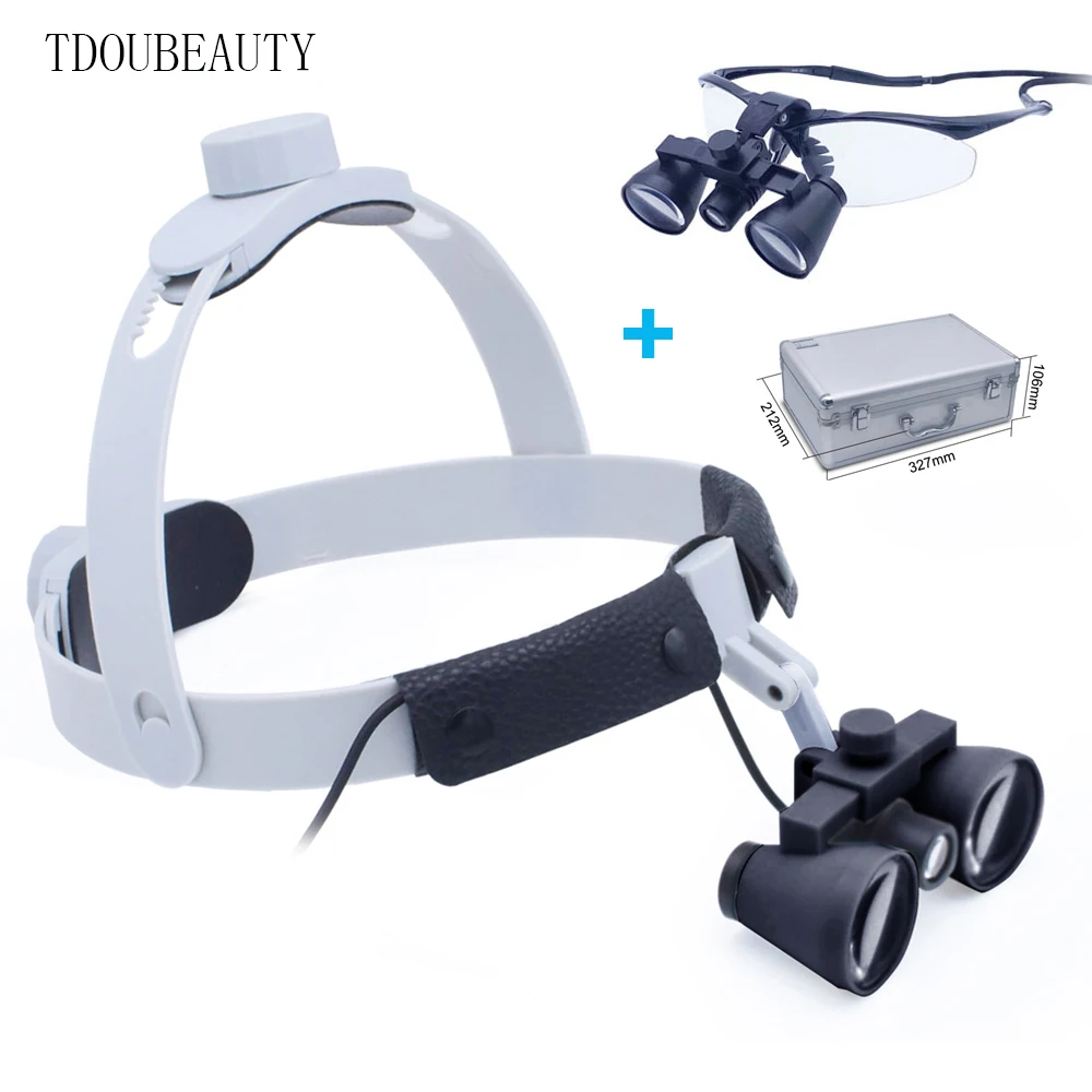 

TDOUBEAUTY3.5X Binocular Loupes All-in-one 3W LED Headlamp with Filter Dual Use Integrated Lighting Magnifying Glasses FD-503G-9